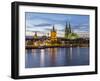 River Rhine, and Cathedral (Dom), Cologne (Koln), North Rhine Westphalia, Germany-Gavin Hellier-Framed Photographic Print