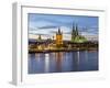 River Rhine, and Cathedral (Dom), Cologne (Koln), North Rhine Westphalia, Germany-Gavin Hellier-Framed Photographic Print