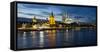 River Rhine, and Cathedral (Dom), Cologne (Koln), North Rhine Westphalia, Germany-Gavin Hellier-Framed Stretched Canvas