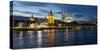 River Rhine, and Cathedral (Dom), Cologne (Koln), North Rhine Westphalia, Germany-Gavin Hellier-Stretched Canvas