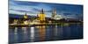 River Rhine, and Cathedral (Dom), Cologne (Koln), North Rhine Westphalia, Germany-Gavin Hellier-Mounted Premium Photographic Print