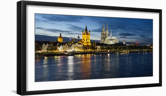 River Rhine, and Cathedral (Dom), Cologne (Koln), North Rhine Westphalia, Germany-Gavin Hellier-Framed Photographic Print