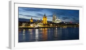 River Rhine, and Cathedral (Dom), Cologne (Koln), North Rhine Westphalia, Germany-Gavin Hellier-Framed Photographic Print