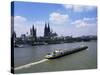 River Rhine and Cologne (Koln), North Rhine-Westphalia, Germany-Hans Peter Merten-Stretched Canvas