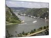 River Rhine Gorge from Loreley (Lorelei), Rhineland-Palatinate, Germany-G Richardson-Mounted Photographic Print