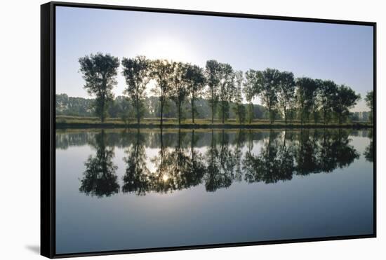 River Rhine Near Xanten, North Rhine-Westphalia (Nordrhein-Westfalen), Germany, Europe-Hans Peter Merten-Framed Stretched Canvas
