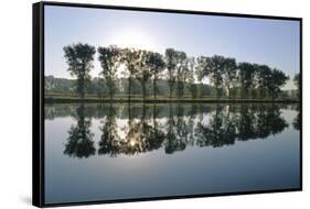 River Rhine Near Xanten, North Rhine-Westphalia (Nordrhein-Westfalen), Germany, Europe-Hans Peter Merten-Framed Stretched Canvas