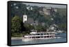 River Rhine Tourist Cruiser Passes in Front of St. Goar-Charles Bowman-Framed Stretched Canvas