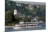 River Rhine Tourist Cruiser Passes in Front of St. Goar-Charles Bowman-Mounted Photographic Print