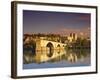 River Rhone, Bridge and Papal Palace, Avignon, Provence, France-John Miller-Framed Photographic Print