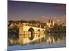 River Rhone, Bridge and Papal Palace, Avignon, Provence, France-John Miller-Mounted Photographic Print