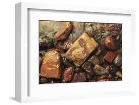 River rocks naturally polished in Lower Deschutes River, Central Oregon, USA-Stuart Westmorland-Framed Photographic Print