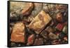 River rocks naturally polished in Lower Deschutes River, Central Oregon, USA-Stuart Westmorland-Framed Stretched Canvas