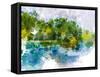 River Run IV-Chamira Young-Framed Stretched Canvas