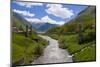 River Running Below the Famous Fortress Monastery Kazbegi Near the Chechnya Border, Georgia-Michael Runkel-Mounted Photographic Print