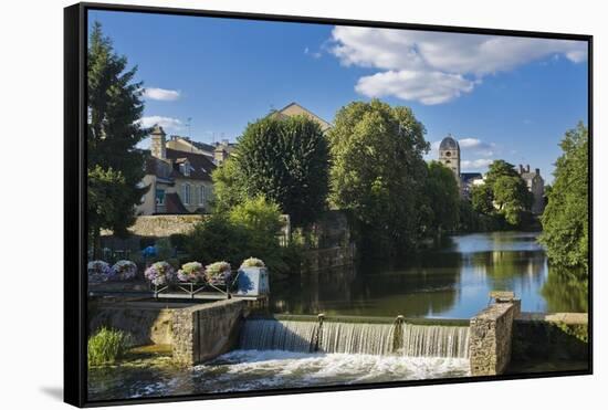 River Sarthe, Alencon, Lower Normandy, France-Massimo Borchi-Framed Stretched Canvas