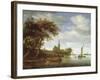 River Scene, 1663-Salomon van Ruisdael or Ruysdael-Framed Giclee Print