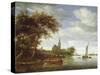 River Scene, 1663-Salomon van Ruisdael or Ruysdael-Stretched Canvas