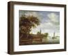 River Scene, 1663-Salomon van Ruisdael or Ruysdael-Framed Giclee Print