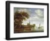 River Scene, 1663-Salomon van Ruisdael or Ruysdael-Framed Giclee Print