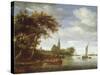 River Scene, 1663-Salomon van Ruisdael or Ruysdael-Stretched Canvas