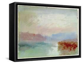 River Scene, 1834-J. M. W. Turner-Framed Stretched Canvas