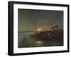 'River Scene by Moonlight, with Boat', 1879, (1935)-Arthur Gilbert-Framed Giclee Print