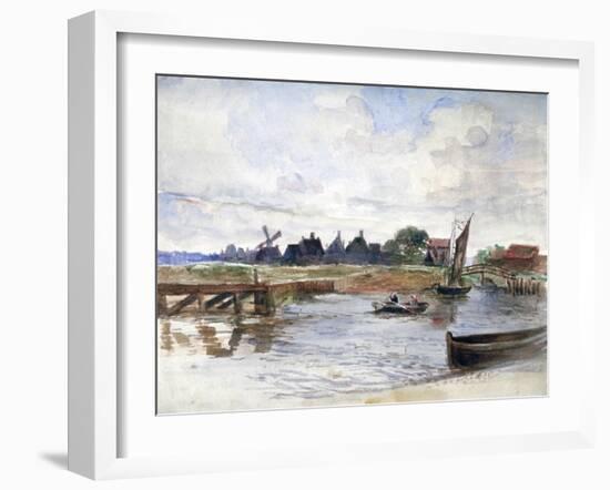 River Scene, C1864-1930-Anna Lea Merritt-Framed Giclee Print