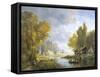 River Scene in France-Charles Kuwasseg-Framed Stretched Canvas