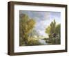 River Scene in France-Charles Kuwasseg-Framed Giclee Print