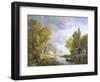 River Scene in France-Charles Kuwasseg-Framed Giclee Print