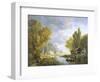River Scene in France-Charles Kuwasseg-Framed Giclee Print