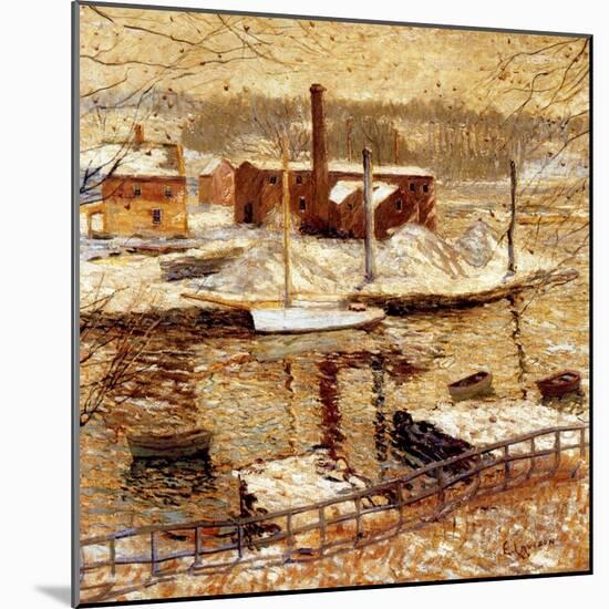 River Scene in Winter, C.1899-Ernest Lawson-Mounted Giclee Print