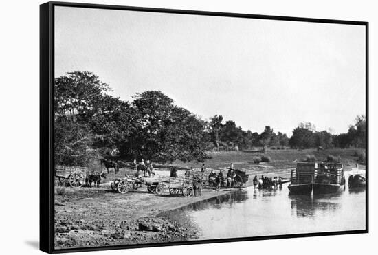 River Scene, Rio Corrientes, Paraguay, 1911-null-Framed Stretched Canvas