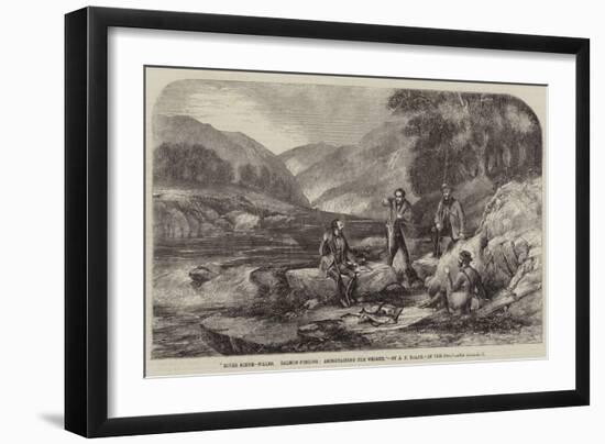 River Scene, Wales, Salmon-Fishing, Ascertaining the Weight-Alexander Rolfe-Framed Giclee Print