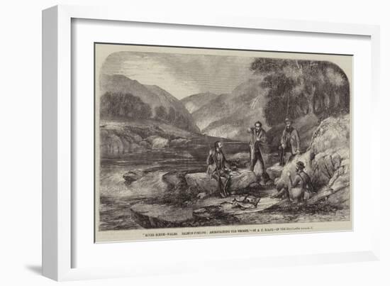 River Scene, Wales, Salmon-Fishing, Ascertaining the Weight-Alexander Rolfe-Framed Giclee Print