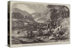 River Scene, Wales, Salmon-Fishing, Ascertaining the Weight-Alexander Rolfe-Stretched Canvas