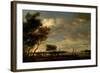 River Scene with a Distant View of Vianen, the Netherlands, 1645 (Oil on Canvas)-Salomon van Ruisdael or Ruysdael-Framed Giclee Print