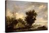 River Scene with a Ferry Boat-Salomon van Ruisdael or Ruysdael-Stretched Canvas