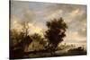 River Scene with a Ferry Boat-Salomon van Ruisdael or Ruysdael-Stretched Canvas