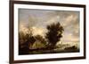 River Scene with a Ferry Boat-Salomon van Ruisdael or Ruysdael-Framed Giclee Print