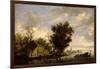 River Scene with a Ferry Boat-Salomon van Ruisdael or Ruysdael-Framed Giclee Print