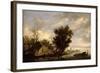 River Scene with a Ferry Boat-Salomon van Ruisdael or Ruysdael-Framed Giclee Print