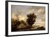 River Scene with a Ferry Boat-Salomon van Ruisdael or Ruysdael-Framed Giclee Print