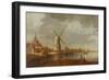 River Scene with a View of Dordrecht (Oil on Panel)-Aelbert Cuyp-Framed Giclee Print
