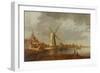 River Scene with a View of Dordrecht (Oil on Panel)-Aelbert Cuyp-Framed Giclee Print