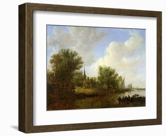 River Scene with a View of Overschie, 1651-Jan Van Goyen-Framed Giclee Print