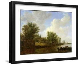 River Scene with a View of Overschie, 1651-Jan Van Goyen-Framed Giclee Print