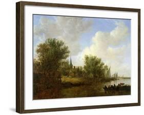 River Scene with a View of Overschie, 1651-Jan Van Goyen-Framed Giclee Print