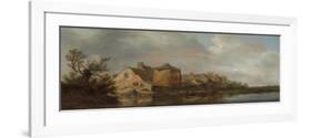 River Scene with an Inn. Dutch Style Landscape Painting-Jan Van Goyen-Framed Giclee Print
